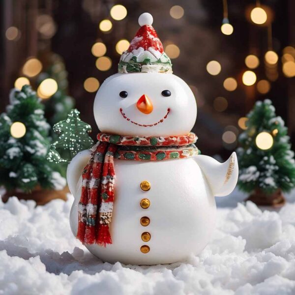 Ceramic Christmas Snowman Art Ornament - 图片 4