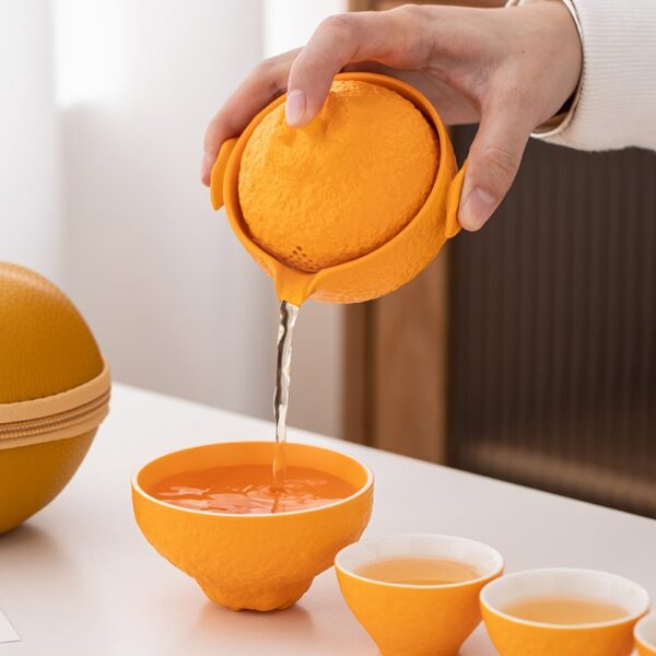 Creative Ugly Ceramic Outdoor Travel Car Tea Set - 图片 2