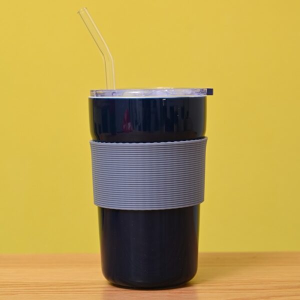 Ceramic straw water cup porcelain mug anti-scalding - 图片 2