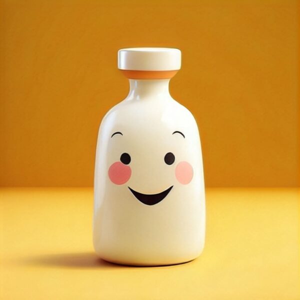 Cute white porcelain smiling face ceramic condiment bottle - 图片 2