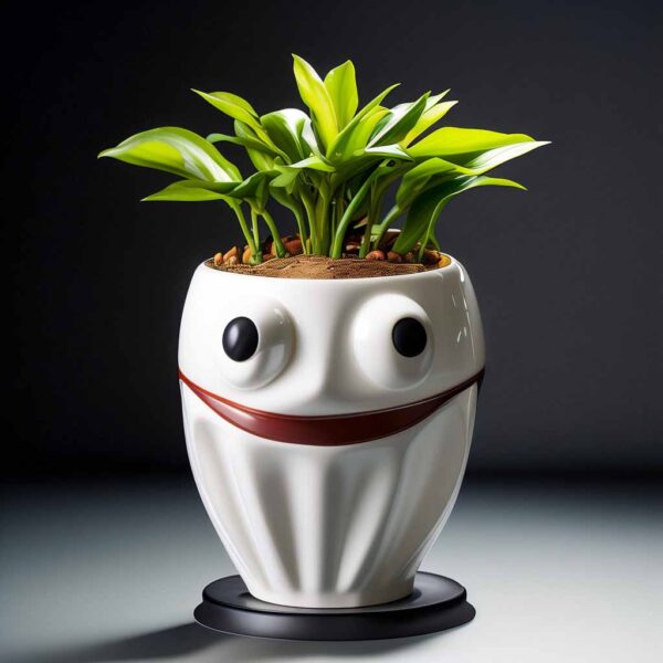 Creative ceramic smiley cute flowerpot - 图片 2