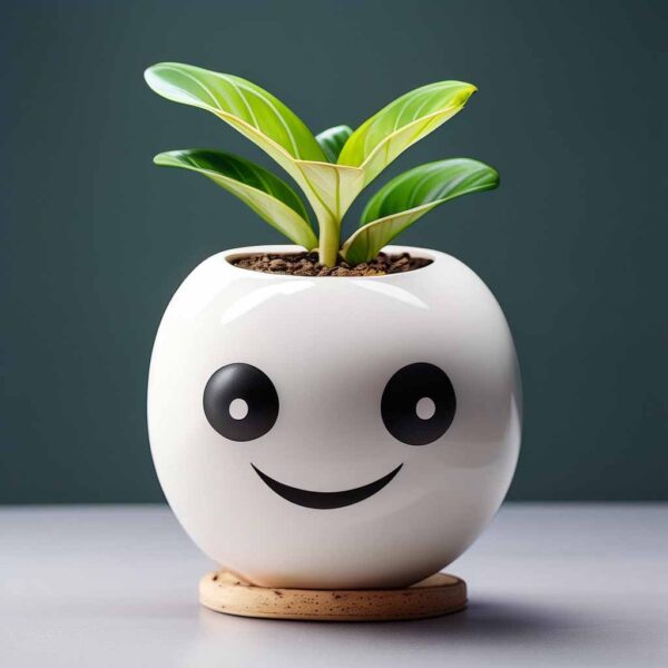 Creative ceramic smiley cute flowerpot - 图片 4