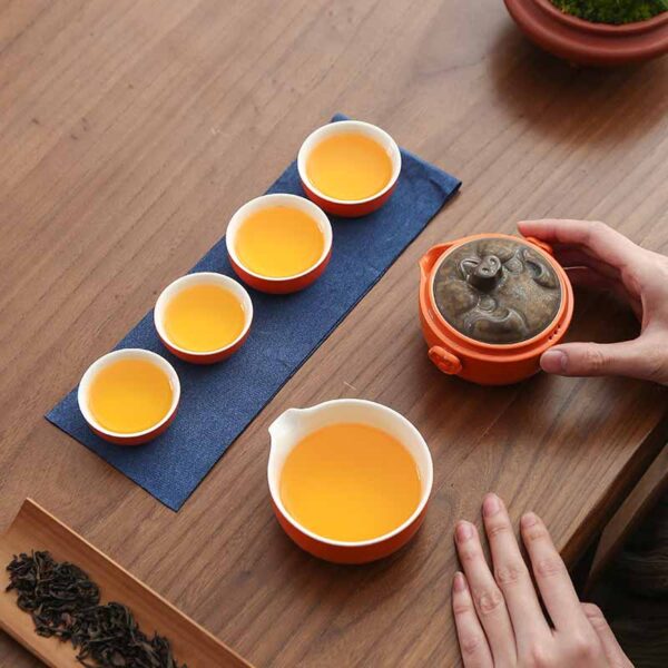 Creative Persimmon Outdoor Travel Tea Set - 图片 4