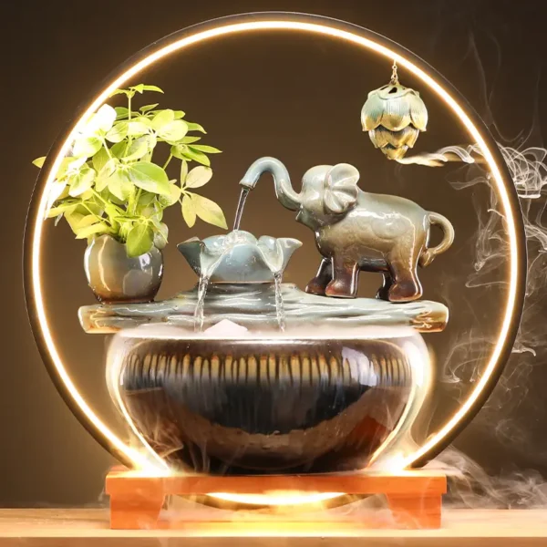 Elephant circulating water home decoration fish tank ornaments