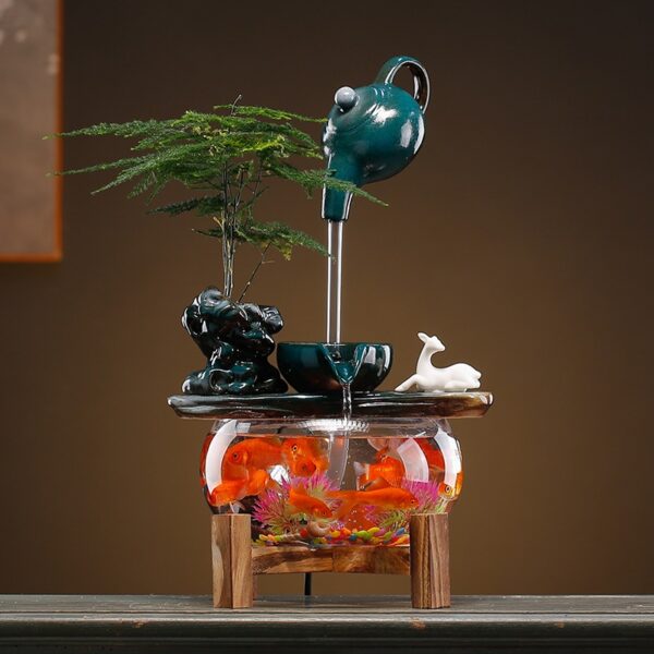 Suspended teapot and flowing water home fish tank decoration ornaments - 图片 2