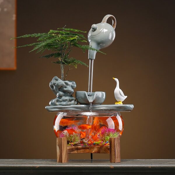 Suspended teapot and flowing water home fish tank decoration ornaments - 图片 3