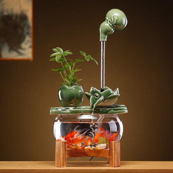 Suspended teapot and flowing water home fish tank decoration ornaments - 图片 4